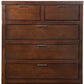 36" Brown Solid Wood Six Drawer Chest