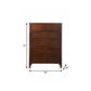 36" Brown Solid Wood Six Drawer Chest