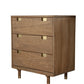 33" Brown Solid Wood Three Drawer Dresser