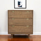 33" Brown Solid Wood Three Drawer Dresser