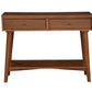 42" Brown Floor Shelf Console Table With Shelves And Drawers