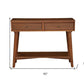 42" Brown Floor Shelf Console Table With Shelves And Drawers