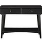 42" Black Floor Shelf Console Table With Shelves And Drawers