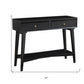 42" Black Floor Shelf Console Table With Shelves And Drawers