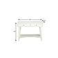 42" White Solid Wood Console Table With Shelves And Drawers