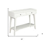 42" White Solid Wood Console Table With Shelves And Drawers