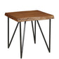 24" Black And Wood Brown Solid Wood End Table