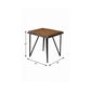 24" Black And Wood Brown Solid Wood End Table