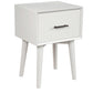 27" White Wood End Table With Drawer
