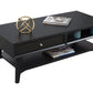 48" Black Solid And Manufactured Wood Coffee Table With Drawer