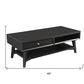 48" Black Solid And Manufactured Wood Coffee Table With Drawer