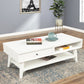 48" White Solid And Manufactured Wood Coffee Table With Drawer