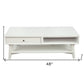48" White Solid And Manufactured Wood Coffee Table With Drawer