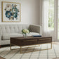 47" Dark Brown And Gold Metal Coffee Table With Drawer