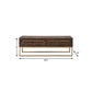 47" Dark Brown And Gold Metal Coffee Table With Drawer