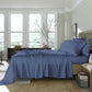 Set of Six Blue Tencel Lyocell Satin