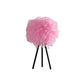 21" Black And Pink Faux Feather Tripod Table Lamp