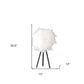 21" Black And Pink Faux Feather Tripod Table Lamp