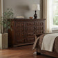 50" Chocolate Solid Wood Six Drawer Triple Dresser