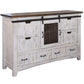 54" Brown And White Solid Wood Four Drawer Combo Dresser