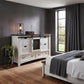 54" Brown And White Solid Wood Four Drawer Combo Dresser