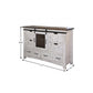 54" Brown And White Solid Wood Four Drawer Combo Dresser