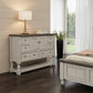 39" Gray And Ivory Solid Wood Three Drawer Dresser