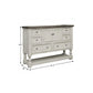 39" Gray And Ivory Solid Wood Three Drawer Dresser