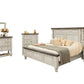 39" Gray And Ivory Solid Wood Three Drawer Dresser