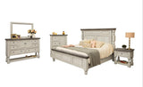 39" Gray And Ivory Solid Wood Three Drawer Dresser