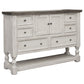 39" Gray And Ivory Solid Wood Three Drawer Dresser