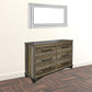 62" Brown Solid Wood Six Drawer Double Dresser