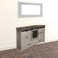 62" Light Gray Solid Wood Six Drawer Triple Dresser