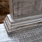 69" Gray Solid Wood Six Drawer Triple Dresser