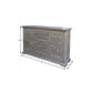69" Gray Solid Wood Six Drawer Triple Dresser