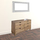 56" Natural Solid Wood Four Drawer Double Dresser
