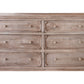 70" Natural Solid Wood Six Drawer Double Dresser