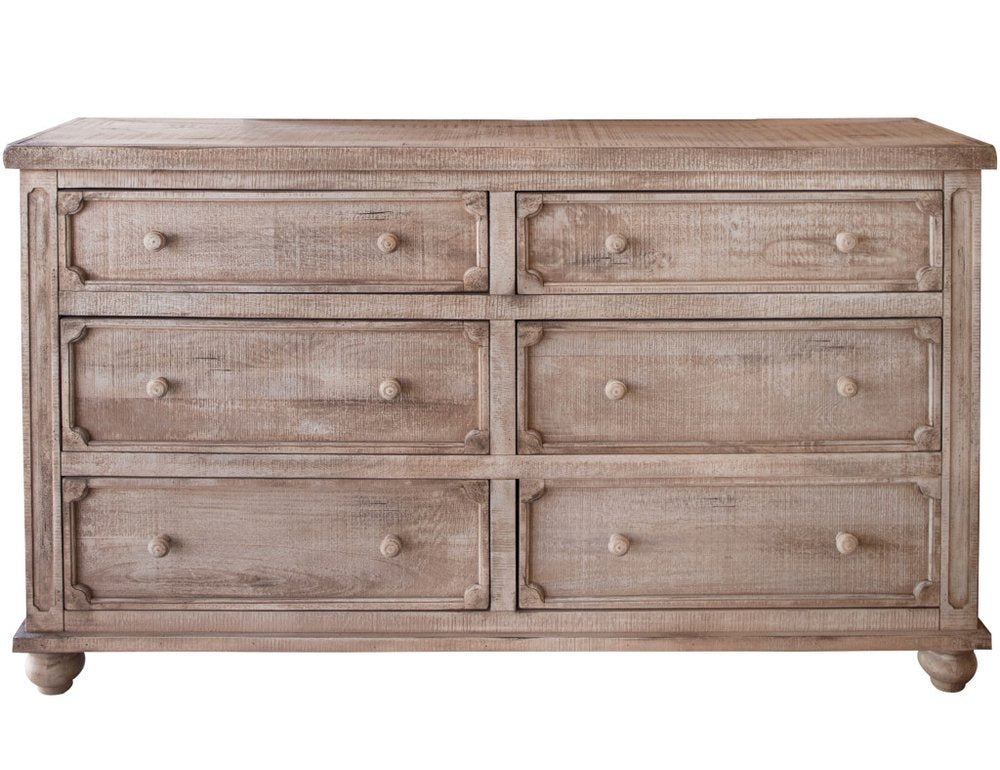 37" Natural Solid Wood Four Drawer Dresser