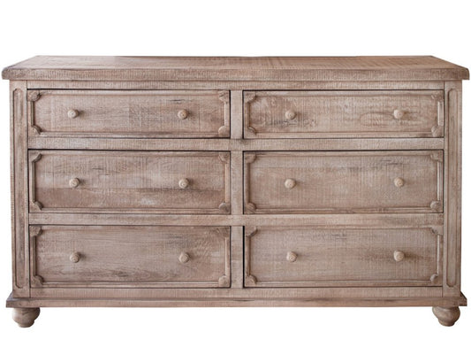 37" Natural Solid Wood Four Drawer Dresser