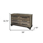 62" Brown Solid Wood Six Drawer Double Dresser