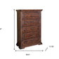 50" Chocolate Solid Wood Six Drawer Triple Dresser
