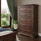 50" Chocolate Solid Wood Six Drawer Triple Dresser
