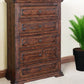 50" Chocolate Solid Wood Six Drawer Triple Dresser