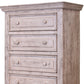 37" White Solid Wood Five Drawer Dresser