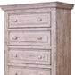 37" White Solid Wood Five Drawer Chest