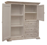 64" White Solid Wood Seven Drawer Gentlemans Chest