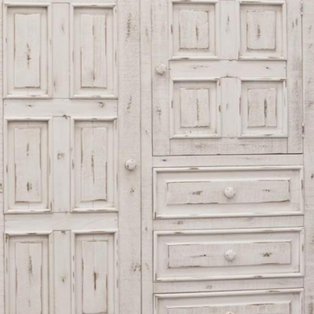 64" White Solid Wood Seven Drawer Gentlemans Chest