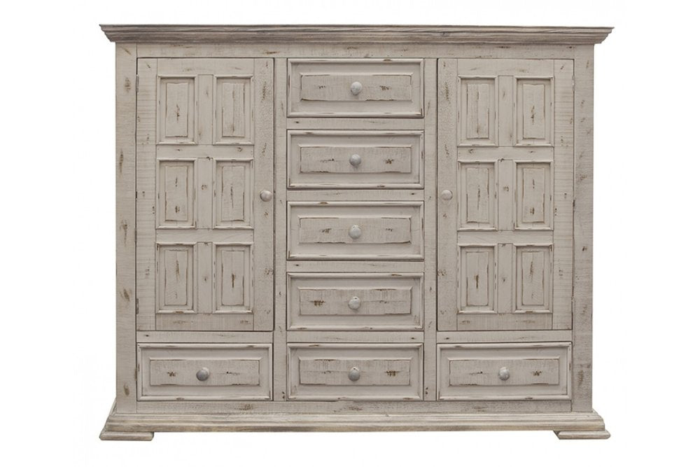 55" White Solid Wood Three Drawer Gentlemans Chest