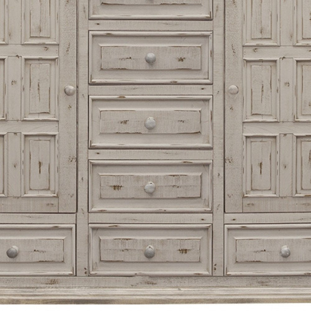 55" White Solid Wood Three Drawer Gentlemans Chest