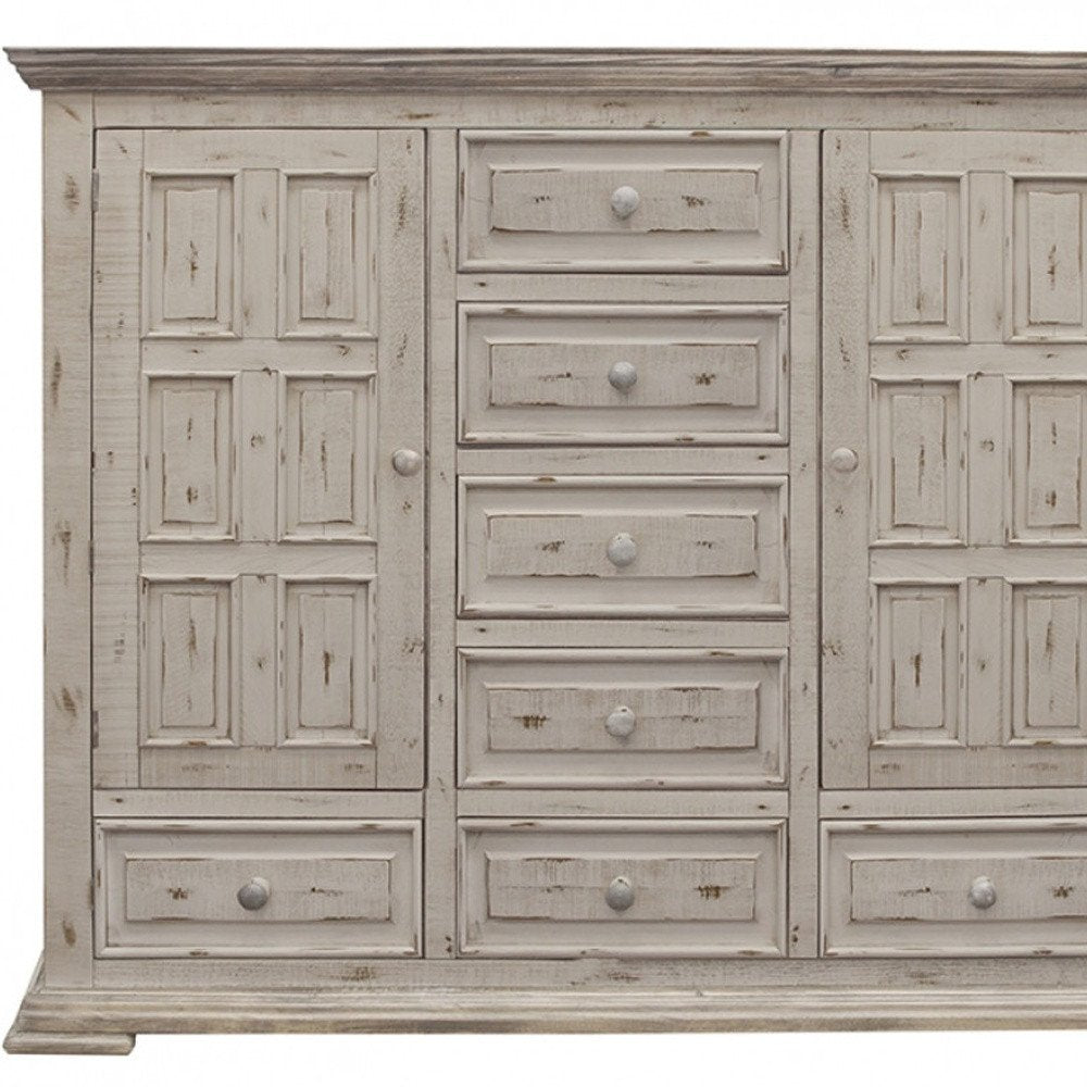 55" White Solid Wood Three Drawer Gentlemans Chest